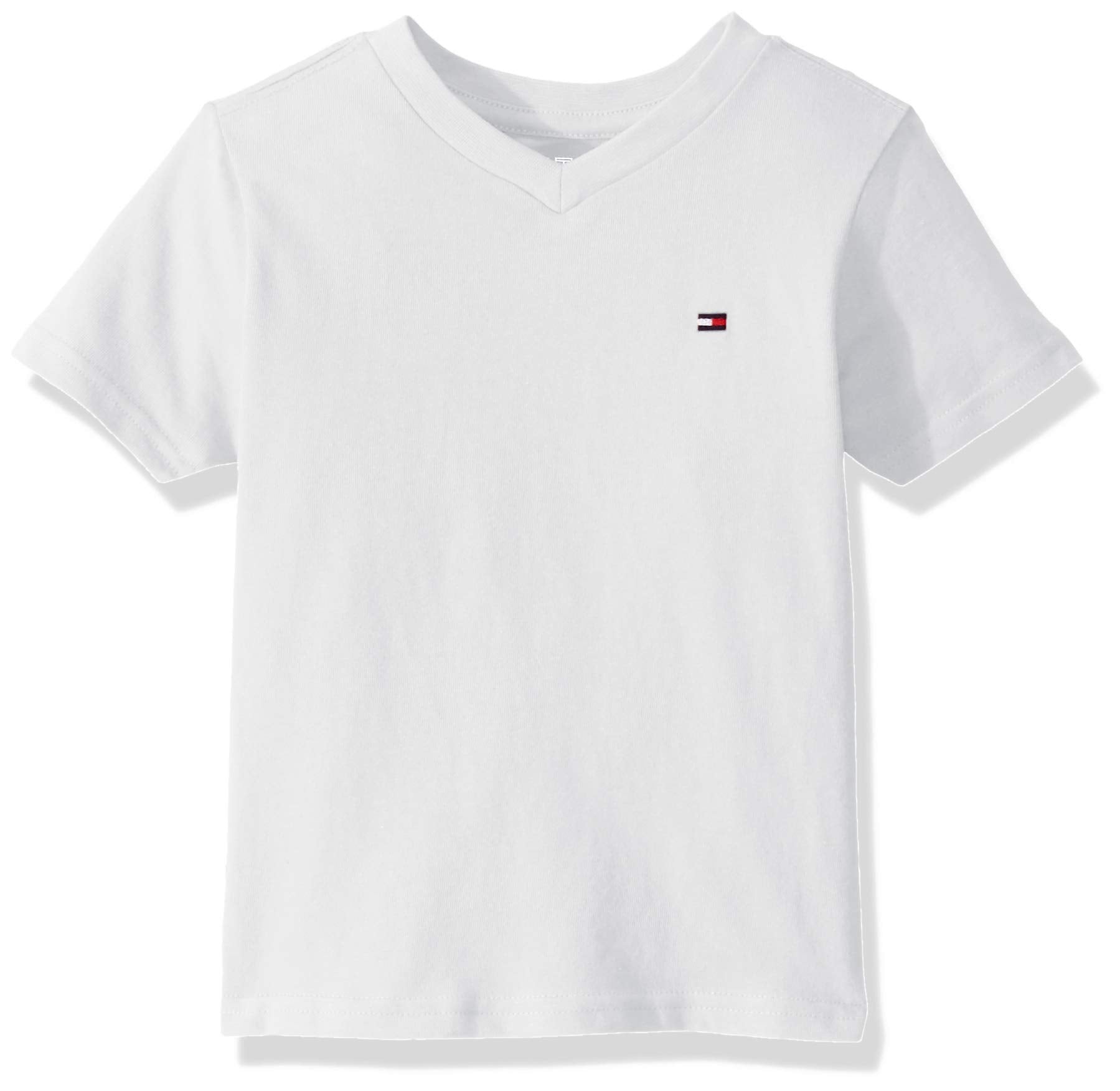 Tommy Hilfiger Boys' Short Sleeve Solid V-Neck T-Shirt, Soft, Comfortable, Relaxed Fit